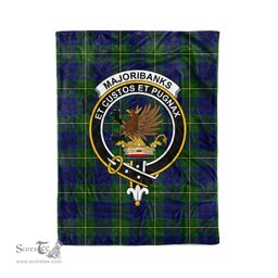 Plaid Blanket Marjoribanks Modern Clan Crest Badge Tartan Blanket Scottish Plaid Throw Blanket Tartan Plaid Fleece Blanket