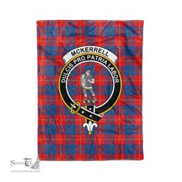 Plaid Blanket McKerrell Red Clan Crest Badge Tartan Blanket Scottish Plaid Throw Blanket Tartan Plaid Fleece Blanket