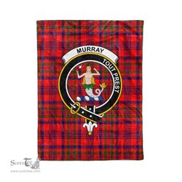 Clan Murray Blanket Plaid Blanket Murray of Dysart Tulloch Clan Crest Badge Tartan Blanket Scottish Plaid Throw Blanket - Scotstee Shop