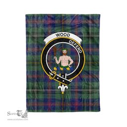 Plaid Blanket Wood Clan Crest Badge Tartan Blanket Scottish Plaid Throw Blanket Tartan Plaid Fleece Blanket
