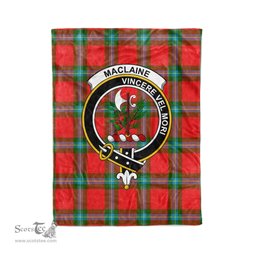 Plaid Blanket MacLaine Of Loch Buie Clan Crest Badge Tartan Blanket Scottish Plaid Throw Blanket Tartan Plaid Fleece Blanket