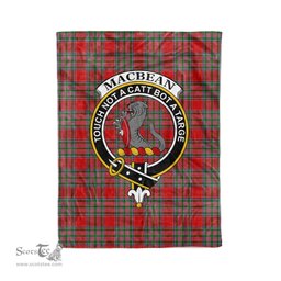 Plaid Blanket MacBean Clan Crest Badge Tartan Blanket Scottish Plaid Throw Blanket Tartan Plaid Fleece Blanket
