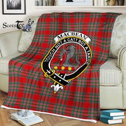 Plaid Blanket MacBean Clan Crest Badge Tartan Blanket Scottish Plaid Throw Blanket Tartan Plaid Fleece Blanket