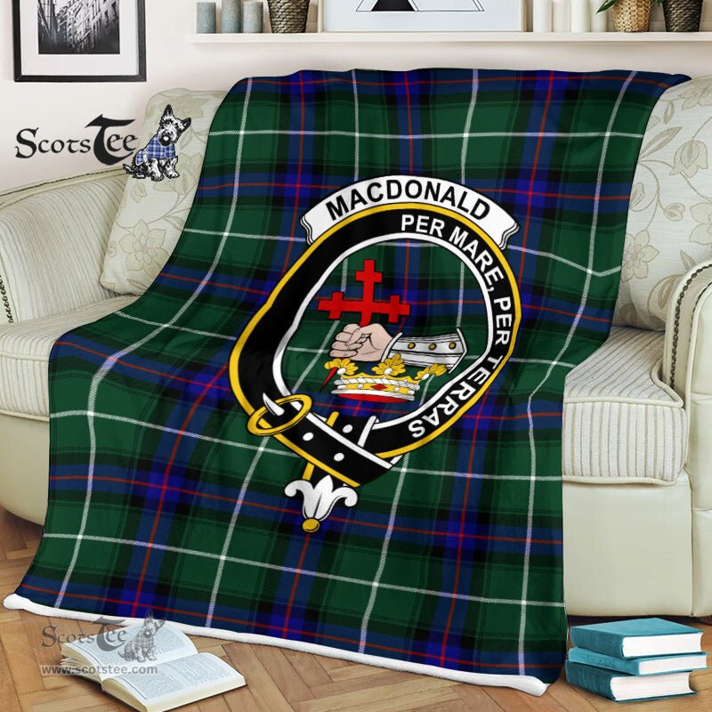 Plaid Blanket Macdonalds Of Donald The Isles Hunting Modern Clan Crest Badge Tartan Blanket Scottish Plaid Throw Blanket - Scotstee Shop