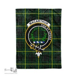 Plaid Blanket MacArthur Modern Clan Crest Badge Tartan Blanket Scottish Plaid Throw Blanket Tartan Plaid Fleece Blanket