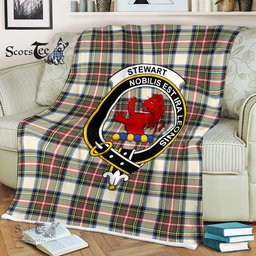 Plaid Blanket Stewart Stuart Of Bute Dress Ancient Clan Crest Badge Tartan Blanket Scottish Plaid Throw Blanket - Scotstee Shop