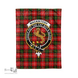 Plaid Blanket MacKintosh Clan Crest Badge Tartan Blanket Scottish Plaid Throw Blanket Tartan Plaid Fleece Blanket