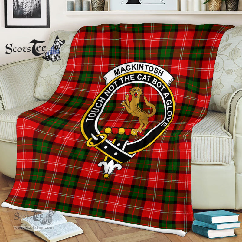 Scotstee Shop - Scotstee Shop Tartan Plaid Fleece Blankets MacKintosh Clan Crest Badge Tartan Fleece Blanket Scottish