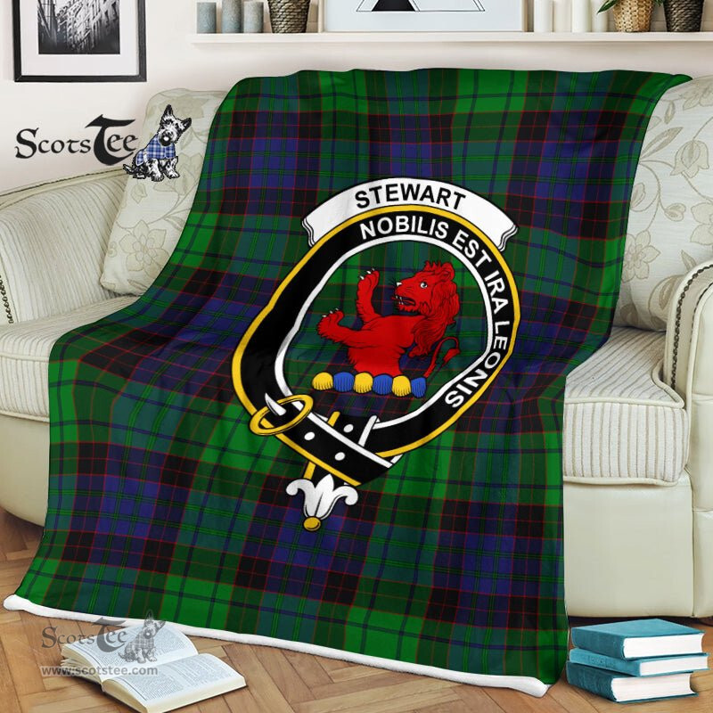 Plaid Blanket Stewart Stuart Of Bute Old Modern Clan Crest Badge Tartan Blanket Scottish Plaid Throw Blanket - Scotstee Shop