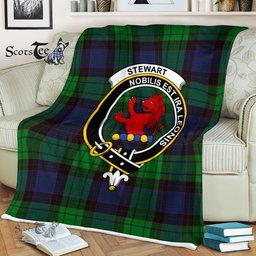 Plaid Blanket Stewart Stuart Of Bute Old Modern Clan Crest Badge Tartan Blanket Scottish Plaid Throw Blanket - Scotstee Shop