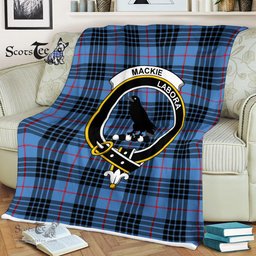 Scotstee Shop - Scotstee Shop Tartan Plaid Fleece Blankets MacKie Ancient Clan Crest Badge Tartan Fleece Blanket Scottish