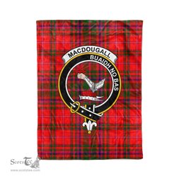 Macdougall Tartan Plaid Fleece Blankets MacDougall Modern Plaid Blanket Clan Crest Badge Tartan Blanket Scottish Blanket