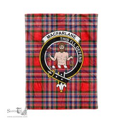 Plaid Blanket MacFarlane Modern Clan Crest Badge Tartan Blanket Scottish Plaid Throw Blanket Tartan Plaid Fleece Blanket