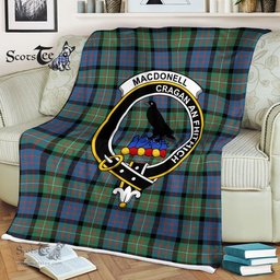 Plaid Blanket MacDonell Of Glengarry Ancient Clan Crest Badge Tartan Blanket Scottish Plaid Throw Blanket - Scotstee Shop