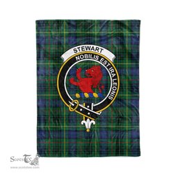 Plaid Blanket Stewart Stuart Of Bute Hunting Modern Clan Crest Badge Tartan Blanket Scottish Plaid Throw Blanket - Scotstee Shop