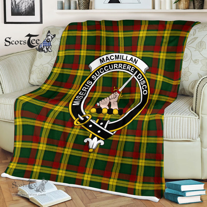 Scotstee Shop - Scotstee Shop Tartan Plaid Fleece Blankets MacMillan Clan Crest Badge Tartan Fleece Blanket Scottish