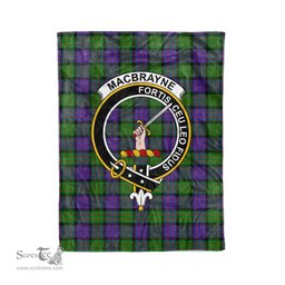 Plaid Blanket MacBrayne Clan Crest Badge Tartan Blanket Scottish Plaid Throw Blanket Tartan Plaid Fleece Blanket