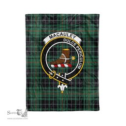 Plaid Blanket MacAulay Hunting Ancient Clan Crest Badge Tartan Blanket Scottish Plaid Throw Blanket - Scotstee Shop