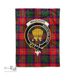 Plaid Blanket Wauchope Clan Crest Badge Tartan Blanket Scottish Plaid Throw Blanket Tartan Plaid Fleece Blanket