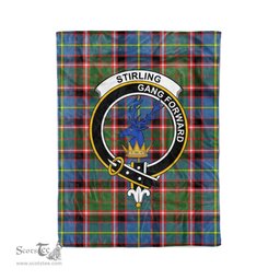 Plaid Blanket Stirling Of Cadder Clan Crest Badge Tartan Blanket Scottish Plaid Throw Blanket Tartan Plaid Fleece Blanket