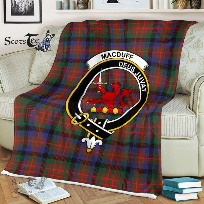 Plaid Blanket MacDuff Hunting Modern Clan Crest Badge Tartan Blanket Scottish Plaid Throw Blanket Tartan Plaid Fleece Blanket