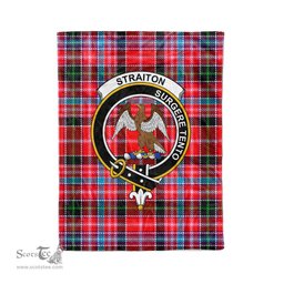 Plaid Blanket Straiton Clan Crest Badge Tartan Blanket Scottish Plaid Throw Blanket Tartan Plaid Fleece Blanket