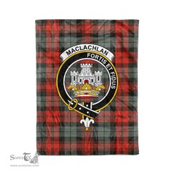 Plaid Blanket MacLachlan Weathered Clan Crest Badge Tartan Blanket Scottish Plaid Throw Blanket Tartan Plaid Fleece Blanket