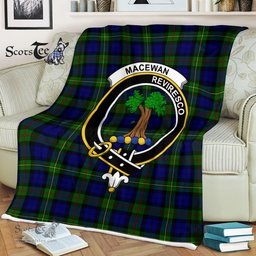 Plaid Blanket MacEwen Clan Crest Badge Tartan Blanket Scottish Plaid Throw Blanket Tartan Plaid Fleece Blanket