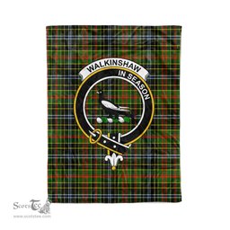 Plaid Blanket Walkinshaw Clan Crest Badge Tartan Blanket Scottish Plaid Throw Blanket Tartan Plaid Fleece Blanket