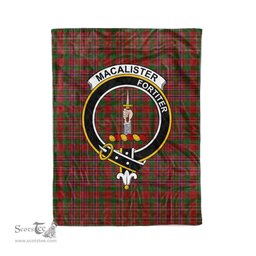 Plaid Blanket MacAlister Ancient Clan Crest Badge Tartan Blanket Scottish Plaid Throw Blanket Tartan Plaid Fleece Blanket