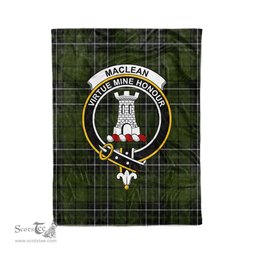 Plaid Blanket MacLean Hunting Clan Crest Badge Tartan Blanket Scottish Plaid Throw Blanket Tartan Plaid Fleece Blanket