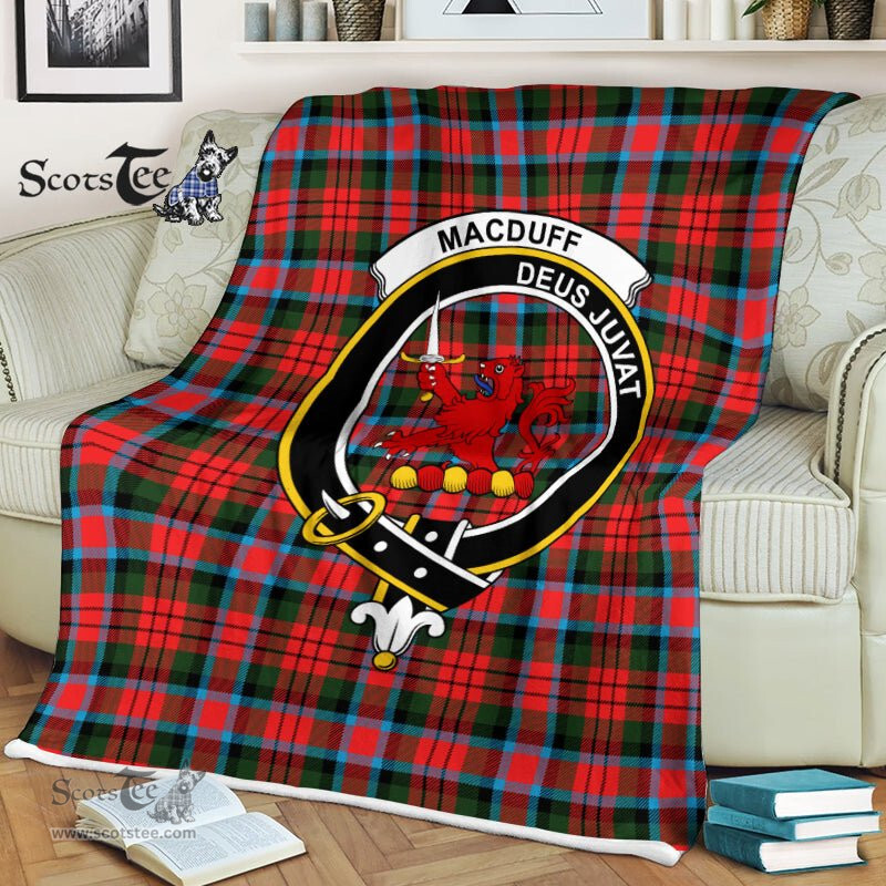 Plaid Blanket MacDuff Modern Clan Crest Badge Tartan Blanket Scottish Plaid Throw Blanket Tartan Plaid Fleece Blanket
