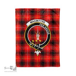 Plaid Blanket MacIntyre Modern Clan Crest Badge Tartan Blanket Scottish Plaid Throw Blanket Tartan Plaid Fleece Blanket