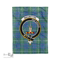Plaid Blanket MacIntyre Hunting Ancient Clan Crest Badge Tartan Blanket Scottish Plaid Throw Blanket - Scotstee Shop