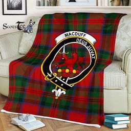 Plaid Blanket MacDuff Clan Crest Badge Tartan Blanket Scottish Plaid Throw Blanket Tartan Plaid Fleece Blanket