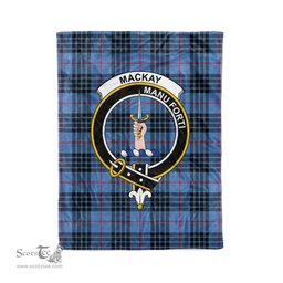 Plaid Blanket MacKay Clan Crest Badge Tartan Blanket Scottish Plaid Throw Blanket Tartan Plaid Fleece Blanket