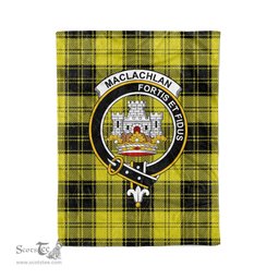 Plaid Blanket MacLachlan Clan Crest Badge Tartan Blanket Scottish Plaid Throw Blanket Tartan Plaid Fleece Blanket