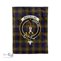 Plaid Blanket MacLellan Modern Clan Crest Badge Tartan Blanket Scottish Plaid Throw Blanket Tartan Plaid Fleece Blanket