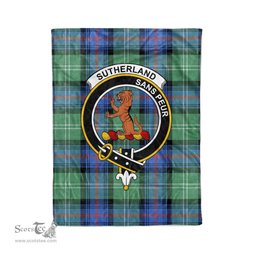 Plaid Blanket Sutherland II Old Ancient Clan Crest Badge Tartan Blanket Scottish Plaid Throw Blanket - Scotstee Shop