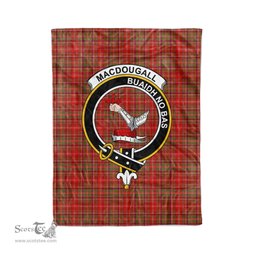 Macdougall Tartan Plaid Fleece Blankets MacDougall Plaid Blanket Clan Crest Badge Tartan Blanket Scottish Blanket