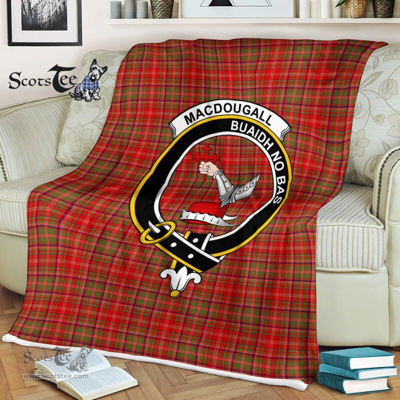 Macdougall Tartan Plaid Fleece Blankets MacDougall Plaid Blanket Clan Crest Badge Tartan Blanket Scottish Blanket