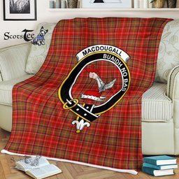 Macdougall Tartan Plaid Fleece Blankets MacDougall Plaid Blanket Clan Crest Badge Tartan Blanket Scottish Blanket