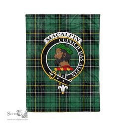 Plaid Blanket MacAlpine Ancient Clan Crest Badge Tartan Blanket Scottish Plaid Throw Blanket Tartan Plaid Fleece Blanket