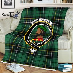 Plaid Blanket MacAlpine Ancient Clan Crest Badge Tartan Blanket Scottish Plaid Throw Blanket Tartan Plaid Fleece Blanket