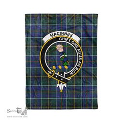 Plaid Blanket MacInnes Modern Clan Crest Badge Tartan Blanket Scottish Plaid Throw Blanket Tartan Plaid Fleece Blanket