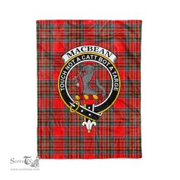 Plaid Blanket MacBean Modern Clan Crest Badge Tartan Blanket Scottish Plaid Throw Blanket Tartan Plaid Fleece Blanket