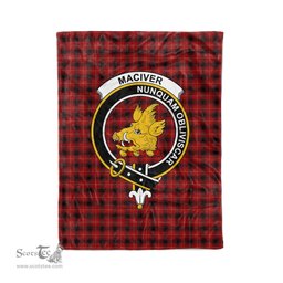 Plaid Blanket MacIver Red Clan Crest Badge Tartan Blanket Scottish Plaid Throw Blanket Tartan Plaid Fleece Blanket