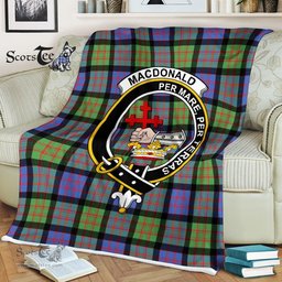 Plaid Blanket Macdonalds Of Donald Ancient Clan Crest Badge Tartan Blanket Scottish Plaid Throw Blanket - Scotstee Shop