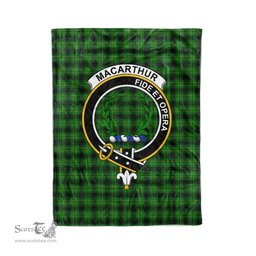 Plaid Blanket MacArthur Ancient Hunting Clan Crest Badge Tartan Blanket Scottish Plaid Throw Blanket - Scotstee Shop