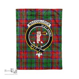 Plaid Blanket MacCulloch Clan Crest Badge Tartan Blanket Scottish Plaid Throw Blanket Tartan Plaid Fleece Blanket